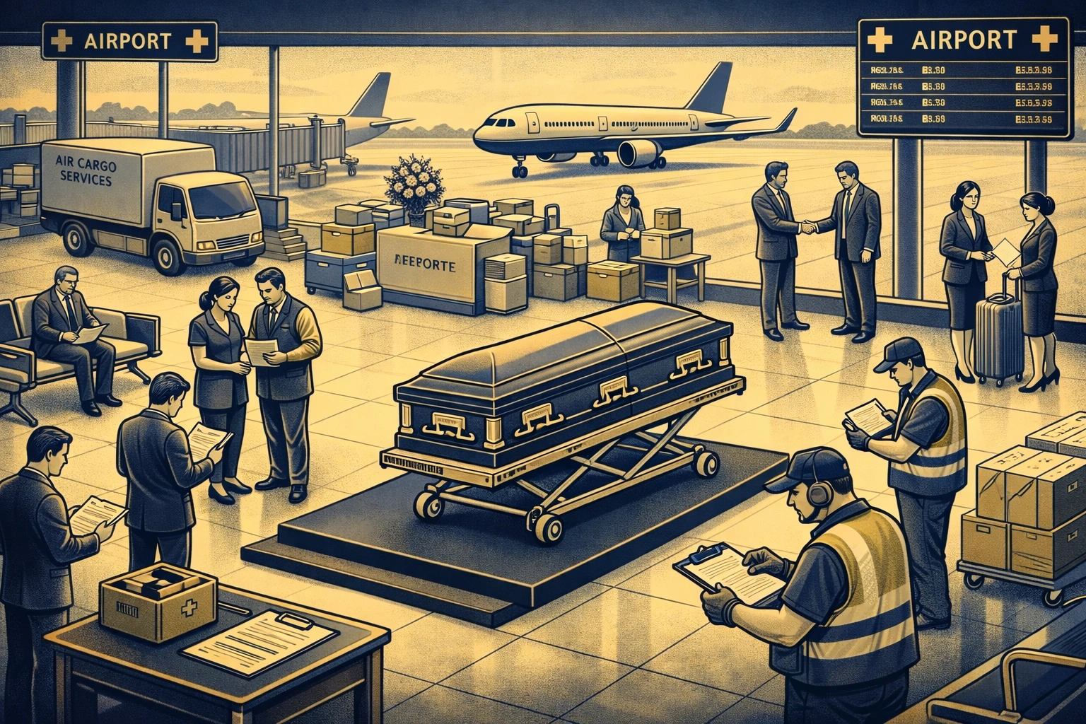 Bangalore airport dead body processing section for air cargo documentation